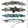 Set of 3 3 Styles Butterfly/Flower Barrettes 0052aqua0014jet52coolGray-3 view 2