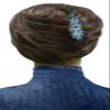Set of 3 3 Styles Butterfly/Flower Barrettes 0052aqua0014jet52coolGray-3 view 3