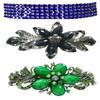 Set of 3 3 Styles Set of 3 Styles Vintage Bar Barrettes Flower Barrettes0004sapphire0014jet0052aqua view 1