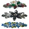 Set of 3 3 Styles Butterfly/Flower Barrette 0053OW0014jet0052Aqua-3 view 1