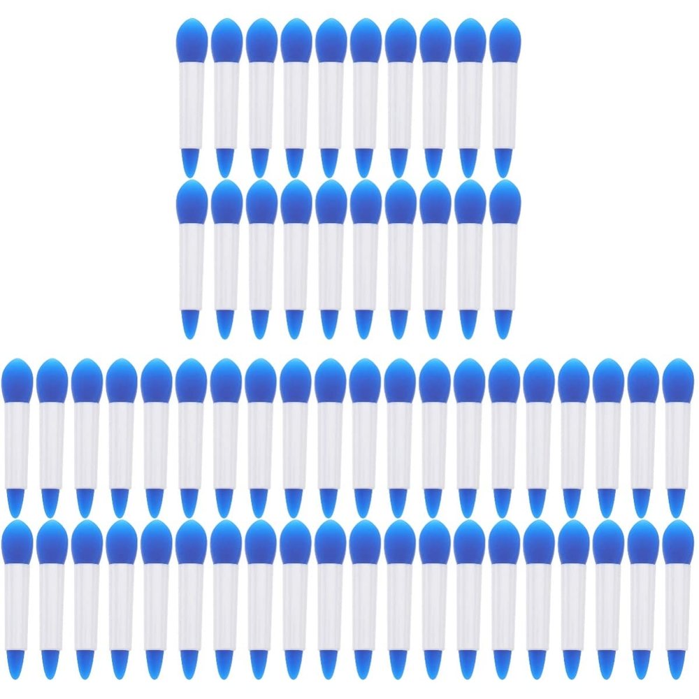 minkissy 3sets Double-ended Silicone Makeup Brush Wax Applicator Sticks Blending Sponges Facial Tools Exfoliate Face Easy Clean Dry Storage Professional Lip Makeup Supplies