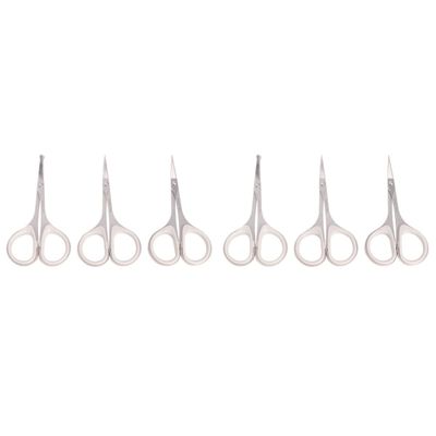 FRCOLOR 6pcs Stainless Steel Eyebrow Trimmer for Men Safe Nose Hair Scissors Vibrissa Scissor Beauty Care Scissors