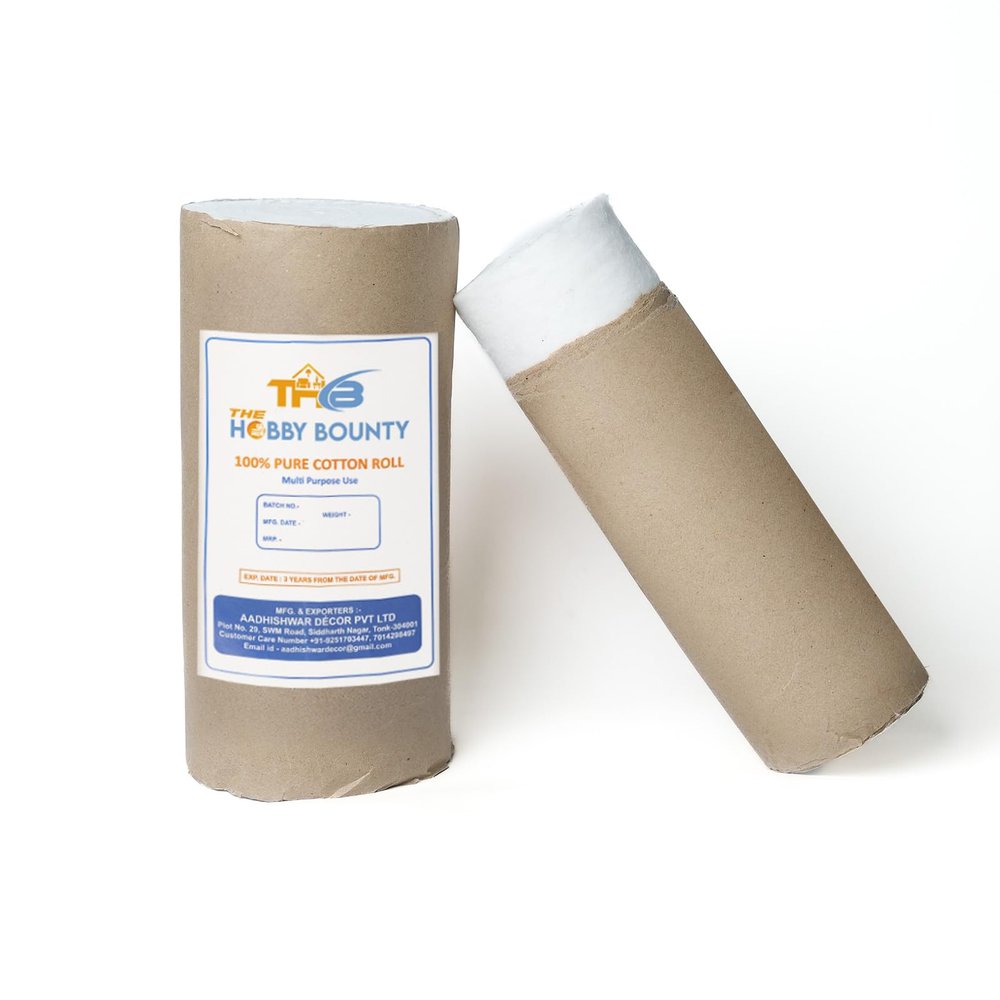 Cotton Roll Undercast Padding Roll Soft and Absorbent Cotton Makeup Remover in an Easy to Tear & Use for Art Projects, Craft 500 Gram (Pack 0f 02)