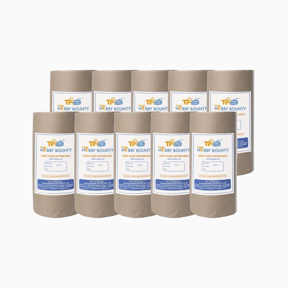 Cotton Roll Undercast Padding Roll Soft and Absorbent Cotton Makeup Remover in an Easy to Tear & Use for Art Projects, Packaging, Craft Projects 500 GRAM (Pack of 10)