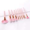 minkissy 6pcs Wooden Handle Makeup Fan Shape Nylon Bristles Powder Brush Cosmetics Brush Kit for Makeup Professional No Shedding Separating Bristles view 2