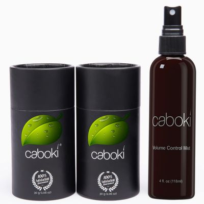 CABOKI VALUE PACK 1, 2x30G Hair Building Fibers Plus Hair Fiber Spray. 180-Day supply, Silver/White