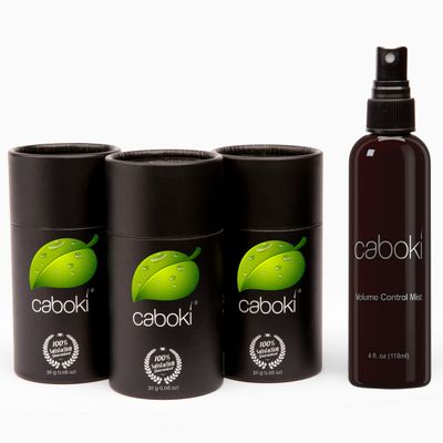 Caboki VALUE PACK 2 (3 x 30 gram plus one Volume Control Mist), 270-Day Supply, Salt & Pepper Dark