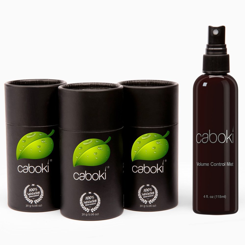 Caboki VALUE PACK 2 (3 x 30 gram plus one Volume Control Mist), 270-Day Supply, Gray