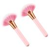 minkissy 4pcs Wooden Handle Makeup Fan Shape Brush Cosmetics Brush Nylon Bristles No Shedding for Daily Professional Use view 4