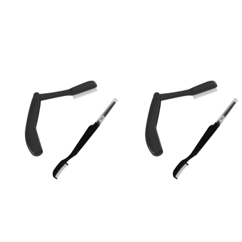 minkissy 2sets Metal Eyebrow Combs Brush Set Eyebrow Stencil Kit for Women Girls 2pcs*2
