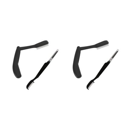 FRCOLOR 4pcs Foldable Eyebrow Combs Stainless Steel Grooming Tool Plastic Handle for Precise Eyebrow Shaping and Maintenance Compact Use