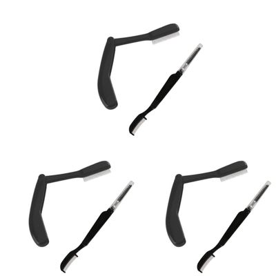 Beaupretty 6pcs Foldable Eyebrow Combs Stainless Steel Grooming Tool Plastic Handle for Effortless Eyebrow Shaping and Maintenance for All Brow Types