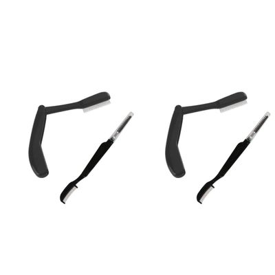 FOMIYES 4pcs Foldable Eyebrow Comb Stainless Steel Plastic Handle Grooming Tool for Eyebrow Types Portable Design for Go Use Comb for Women Girls