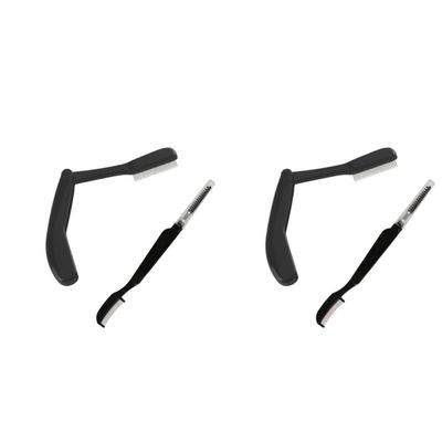Beaupretty 4pcs Foldable Eyebrow Grooming Comb Stainless Steel Plastic Handle Eyebrow Combs for All Types Travel-friendly Design for Women and Girls