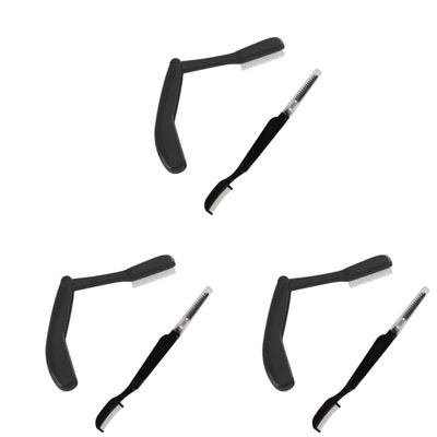 FRCOLOR 6pcs Foldable Eyebrow Combs Stainless Steel Plastic Handle Grooming Tool for All Eyebrow Types Portable Design for and Everyday Use