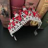 minkissy 1pc Comb Rhinestone Headwear for Weddings Photography and Special Events Red Alloy Bridal Jewelry view 4