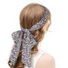 AWAYTR Women's Long Twist Knotted Chiffon Headbands - 3PCS Criss Cross Head Wraps for Thick Hair (Black+Beige+Khaki) view 3