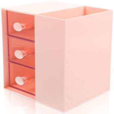 minkissy Style Makeup Organizer Multi-compartment Cosmetics Storage Case for Office Desktop Bathroom Versatile Makeup Brush Holder for Easy Organization