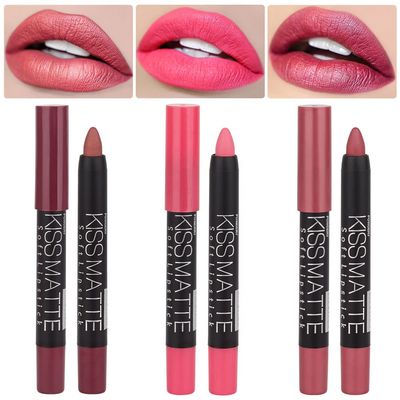 BINGBRUSH 3 Colors Longwear Lipstick Pack Set, Matte Color Stick Ultimate Lip Crayon for Makeup Collection - Nourishing Waterproof Velvet Lipgloss Lip Stain (01# 04# 07#)
