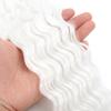 24inch Ocean Wave Braiding Hair Extensions 3packs Long Deep Curly Wave Braid Hair Synthetic Twist Ripple Crochet Curly Braids Hair for Women 100g/pack(24",White) view 4