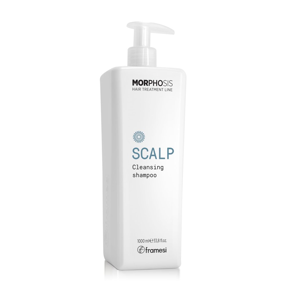 FRAMESI Morphosis Scalp Cleansing Shampoo 33.8 fl oz, Cleanses Hair and Scalp, Clarifying, Removes Buildup, Natural Ingredients, Color Safe