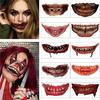 10 Sheets Halloween Tattoo Stickers,Scary Mouth Tattoo Stickers,Halloween Prank Makeup Temporary Tattoo Halloween Clown Horror Face Tattoo Sticker Decals Prank Props for Halloween Cosplay Party view 1