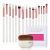 Jessup Eye Makeup Brush Set Professional 15pcs White/Rose Gold T217 with Foundation Brush Flat Top Kabuki Brush for Face Blush Liquid Powder SF002 view 1