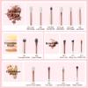 Jessup Eye Makeup Brush Set Professional 15pcs White/Rose Gold T217 with Foundation Brush Flat Top Kabuki Brush for Face Blush Liquid Powder SF002 view 2