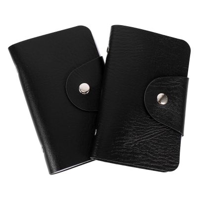 SOLUSTRE 2pcs Nail Art Plate Storage Pouch Stylish and Practical Manicure Template Holder Slots for Nail Stamping Plates Snap Button Closure Black