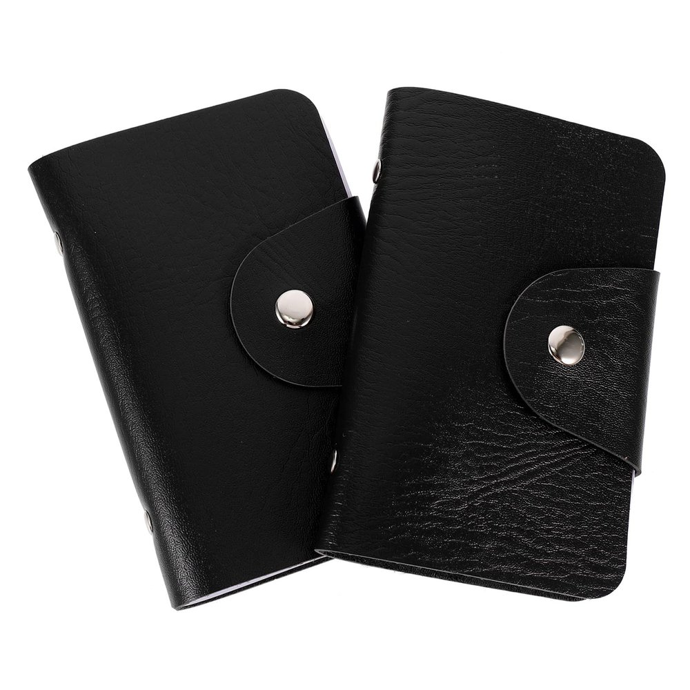 SOLUSTRE 2pcs Nail Art Plate Storage Pouch Stylish and Practical Manicure Template Holder Slots for Nail Stamping Plates Snap Button Closure Black