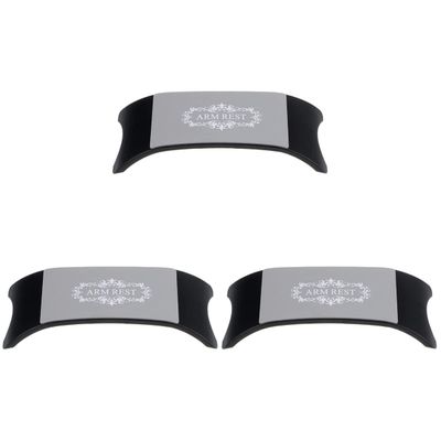 Uonlytech 3pcs Comfortable Nail Art Cushion Arm Rest Pillow Black Silicone Hand Holder for Nail Salon Easy to Clean Firm Support for Manicure Tables