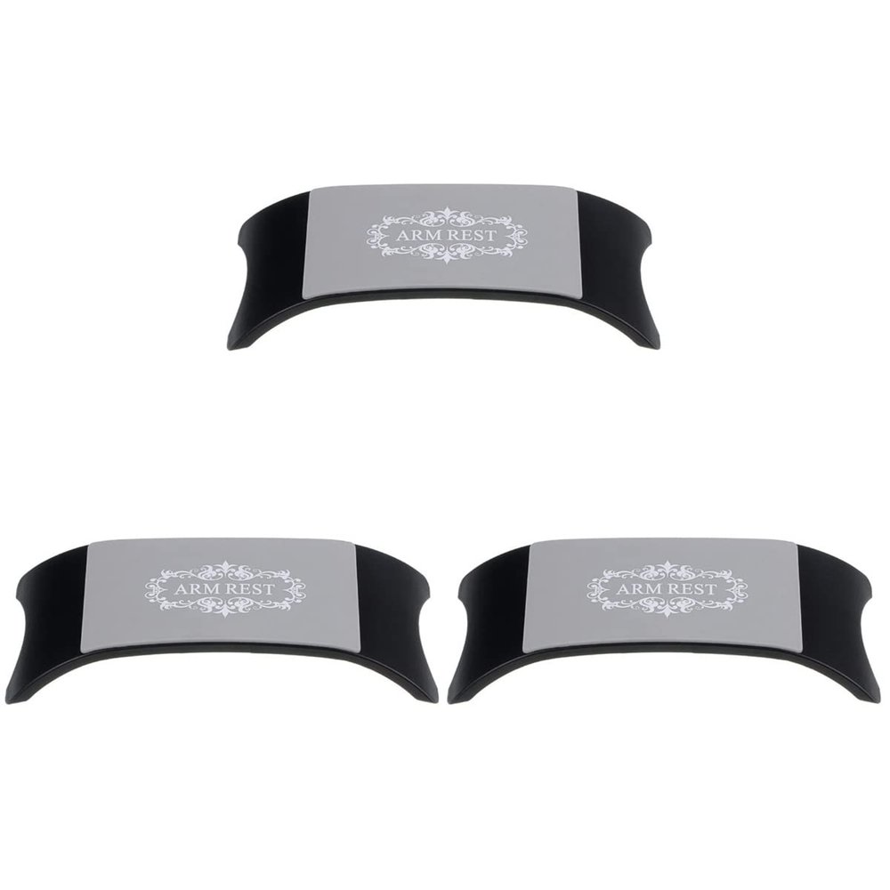 Uonlytech 3pcs Comfortable Nail Art Cushion Arm Rest Pillow Black Silicone Hand Holder for Nail Salon Easy to Clean Firm Support for Manicure Tables