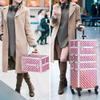 Yaheetech 4 in 1 Professional Makeup Train Case/Rolling Cosmetic Trolley/Makeup Case Organizer/Makeup Travel Case with 4 Detachable Swivel Wheels, Glitter Pink view 2