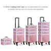 Yaheetech 4 in 1 Professional Makeup Train Case/Rolling Cosmetic Trolley/Makeup Case Organizer/Makeup Travel Case with 4 Detachable Swivel Wheels, Glitter Pink view 3