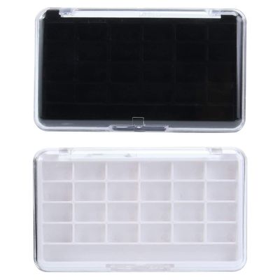 Healifty Empty Makeup Palette 24 Color Refillable Makeup Container Diy Eyeshadow Blush Lipstick Palette for Travel 2 Pack, White