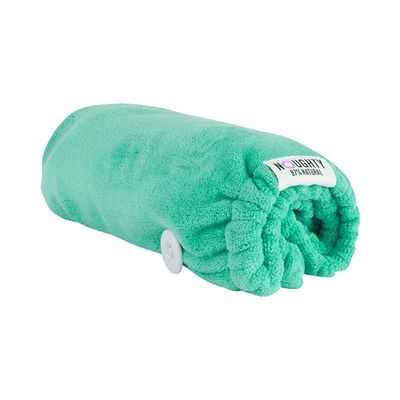 Noughty 97% Natural Green Microfibre Hair Towel, Hair Towel Wrap Quickly Absorbs Moisture, Reduces Breakage, Combats Frizz, Green