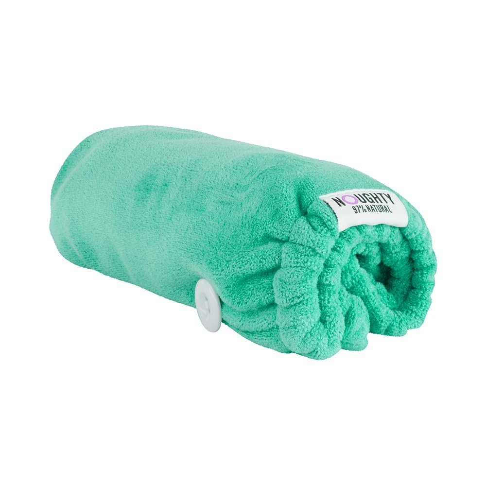 Noughty 97% Natural Green Microfibre Hair Towel, Hair Towel Wrap Quickly Absorbs Moisture, Reduces Breakage, Combats Frizz, Green