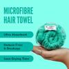 Noughty 97% Natural Green Microfibre Hair Towel, Hair Towel Wrap Quickly Absorbs Moisture, Reduces Breakage, Combats Frizz, Green view 3