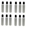 Natural Farms 4 oz White Cosmo Plastic Bottles -12 Pack Empty Bottle Refillable - BPA Free - Essential Oils - Aromatherapy | Black Press Down Disc Cap - Made in the USA view 1