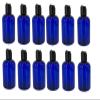 Natural Farms 4 oz Blue Boston Plastic Bottles -12 Pack Empty Bottle Refillable - BPA Free - Essential Oils - Aromatherapy | Black Press Down Disc Cap - Made in the USA view 1