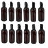 Natural Farms 4 oz Amber Boston Plastic Bottles -12 Pack Empty Bottle Refillable - BPA Free - Essential Oils - Aromatherapy | Black Press Down Disc Cap - Made in the USA view 1