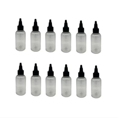 Natural Farms 4 oz Clear Boston Plastic Bottles -12 Pack Empty Bottle Refillable - BPA Free - Essential Oils - Aromatherapy | Black Twist Top Cap - Made in the USA