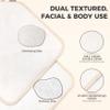 ZOMCHI Exfoliating Washcloth for Face and Body, Dual Function Wash Cloth with Soft and Rough Sides, Exfoliating Scrub Bath Towels, Washcloth with Loop (White, 3 Pack) view 2