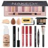 All in One Makeup Kit for Women Full Kit, Make Up Gift Set for Women Teens Girls, Includes 12 Colors Eyeshadow, Foundation, Lipstick, Mascara, Brush, Sponge, Brow Powder, Brow Soap, Eyeliner Stamp view 1