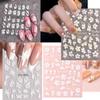 5D Embossed Flowers Nail Art Stickers for Acrylic Nails,8 Sheets Engraved Flower Butterfly Nail Decals Spring Summer Nail Art Accessories French Tips Nail Designs Self Adhesive Nail Stickers for Women view 4