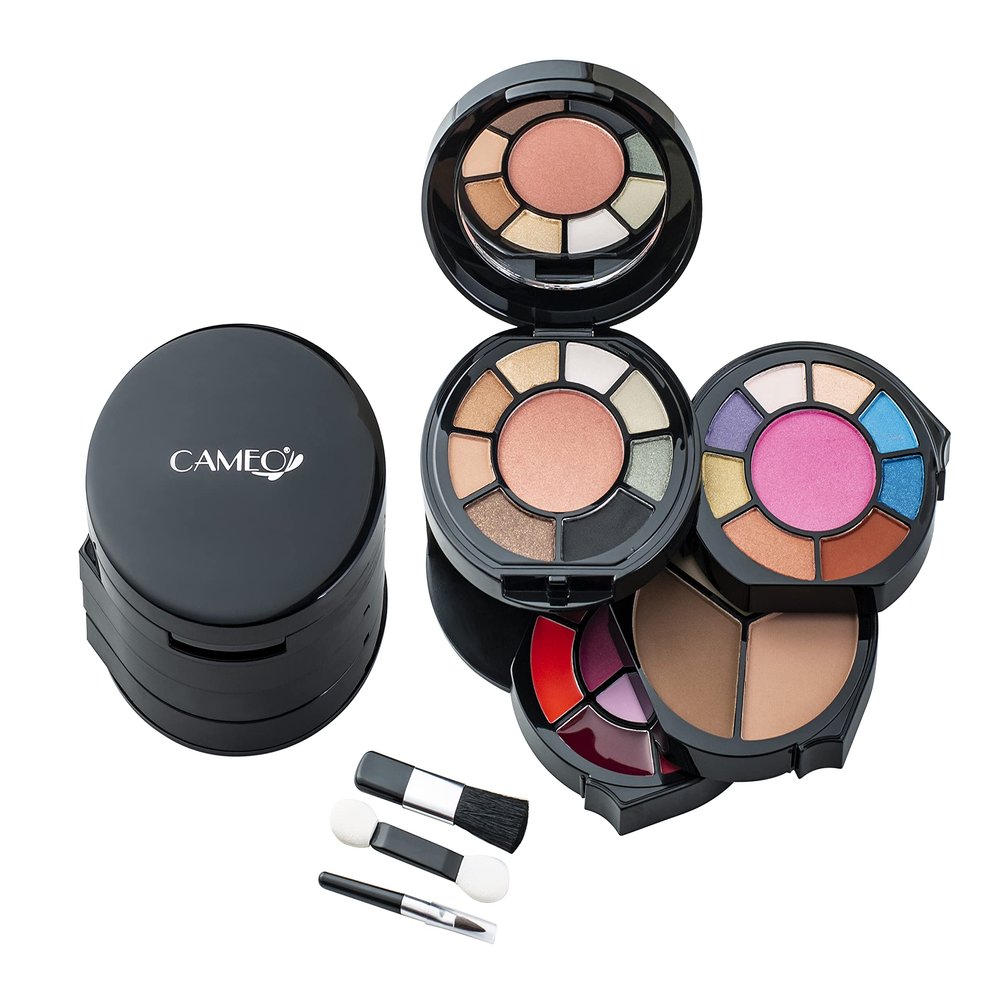 CAMEO Portable All In One Swivel Makeup Eyeshadows Blushers Press Powder Kit