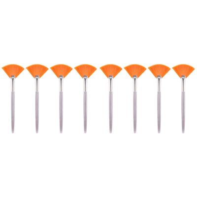 Beaupretty 8pcs Fan Mask Brushes Portable Facial Makeup Tools for Even Application of Skincare Products Synthetic Bristles for and Safe Skin Use for Women and Girls