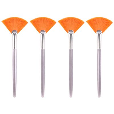Beaupretty 4pcs Facial Fan Mask Brushes Cosmetic Tools for Even Application of Skincare Products Easy to Clean and for Skin Use for Serums and Masks