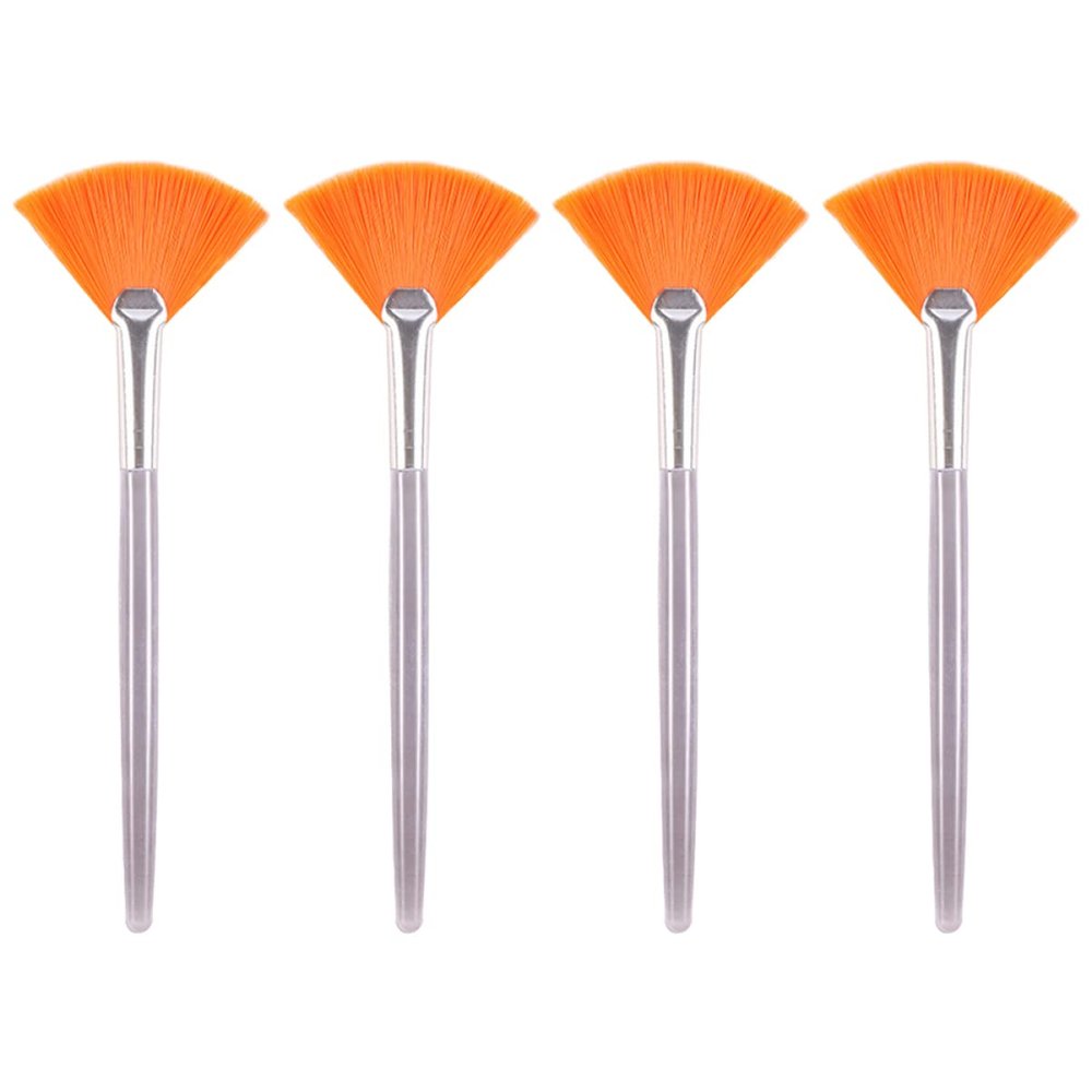 Beaupretty 4pcs Facial Fan Mask Brushes Cosmetic Tools for Even Application of Skincare Products Easy to Clean and for Skin Use for Serums and Masks