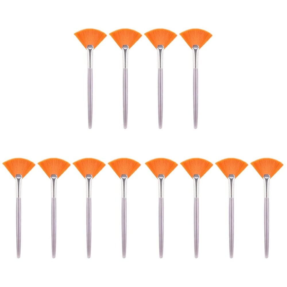 Beaupretty 12pcs Fan Mask Brushes Synthetic Bristles Cosmetic Tools for Facial Care Easy to Clean Skincare Products Women and Girls